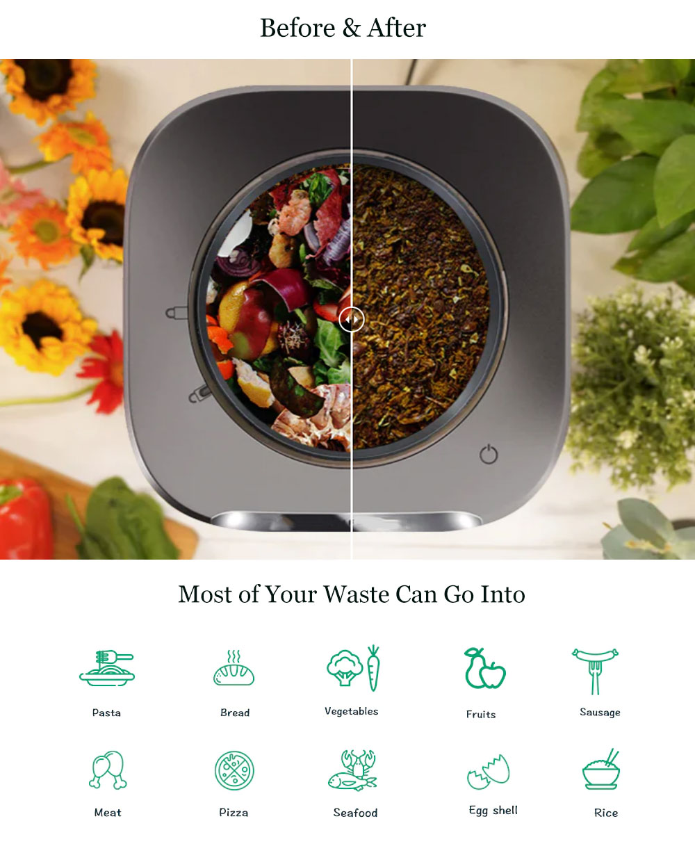 Food waste disposer home kitchen food composting machine