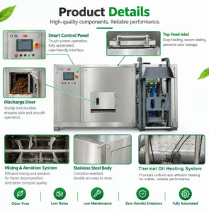 Máquina de compostagem de resíduos orgânicos